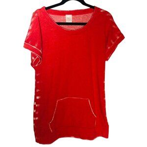 Jasmine Ginger shirt short sleeve front pocket cotton blend red large READ